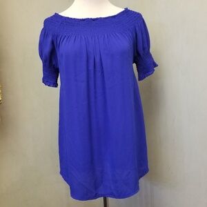 Octavia royal blue short sleeve maternity top women's size XS (V18)